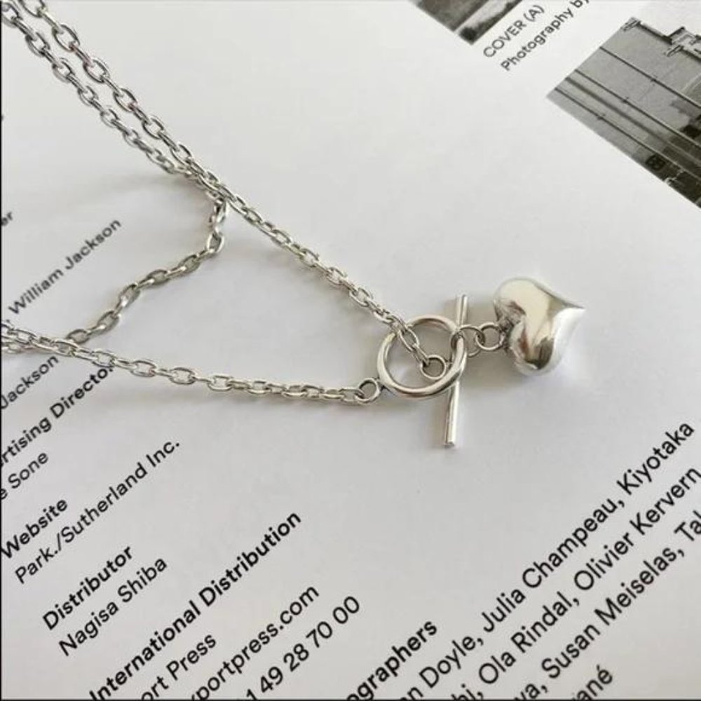 LOVE HEART 925 STERLING SILVER PENDANT NECKLACE, NICE NECKLACE, CUTE NECKLACE - Picture 5 of 6